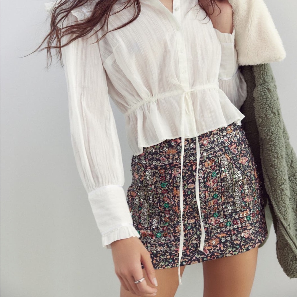 NWT Free People Embellished Mini Skirt, size M